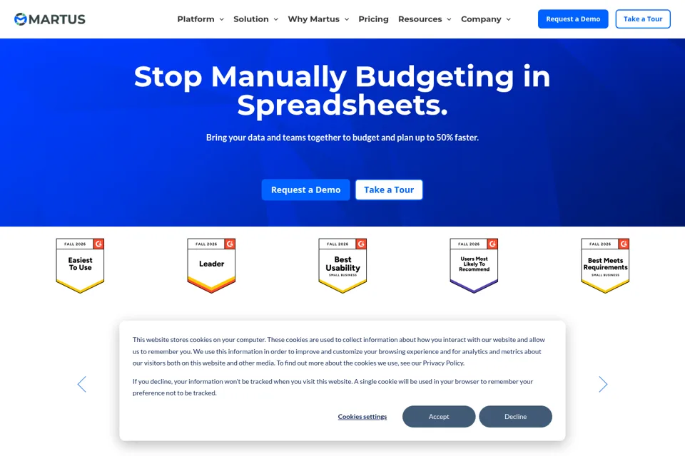 Aperçu de la landing page