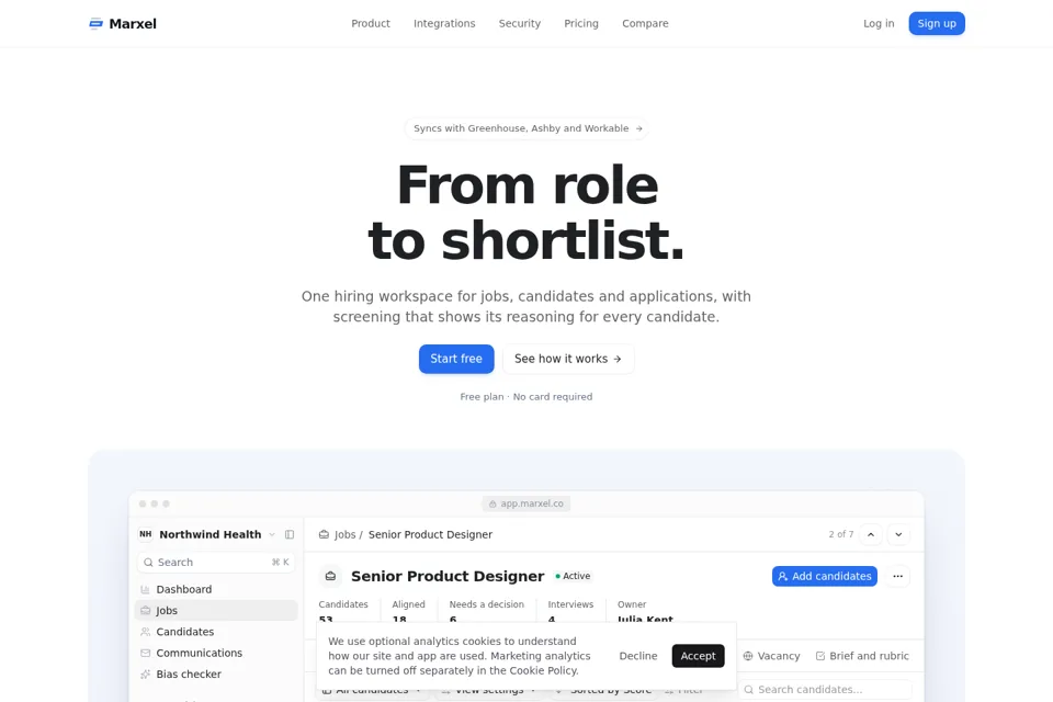 Landing page preview