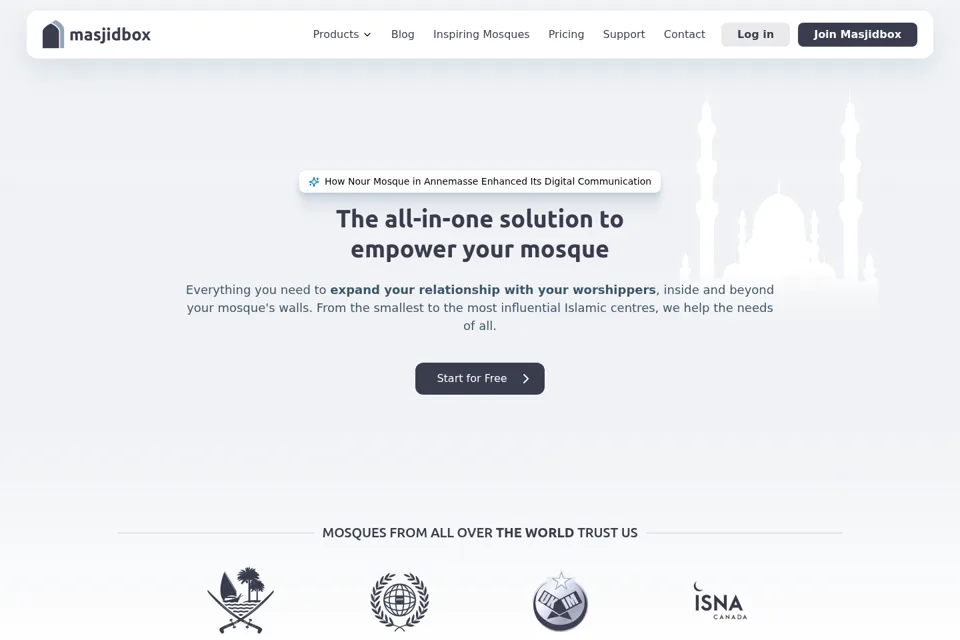 Aperçu de la landing page