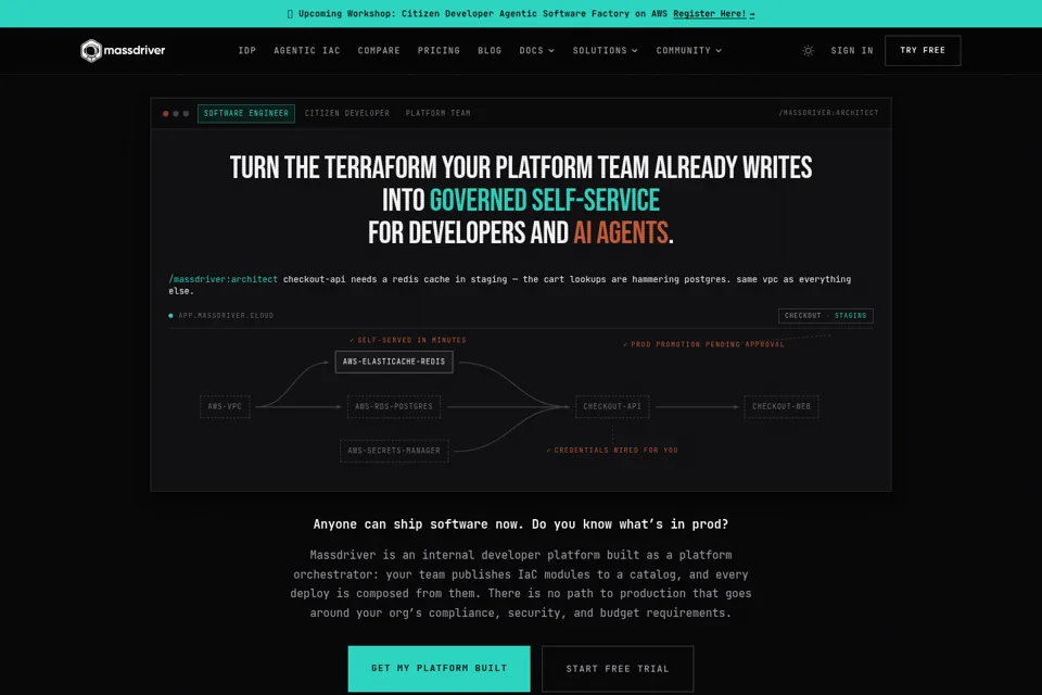 Aperçu de la landing page