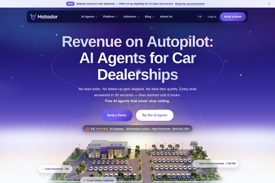 Aperçu de la landing page