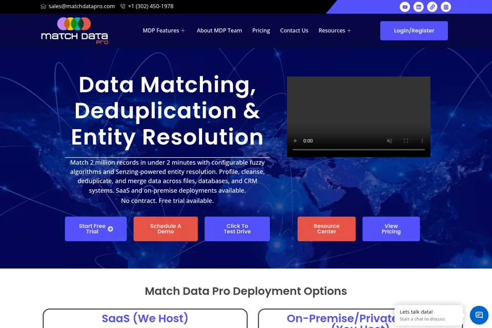 Aperçu de la landing page
