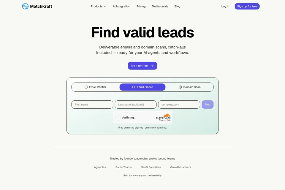 Aperçu de la landing page