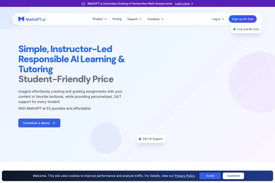 Aperçu de la landing page