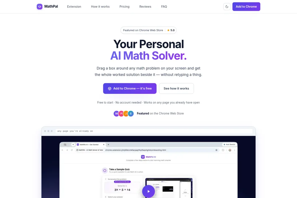 Aperçu de la landing page