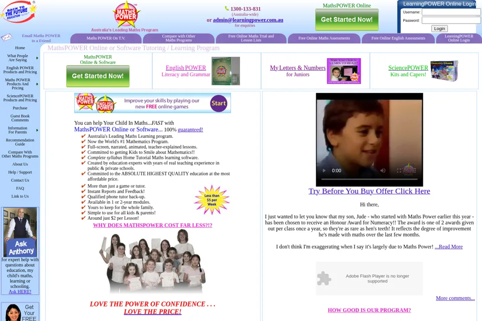 Aperçu de la landing page