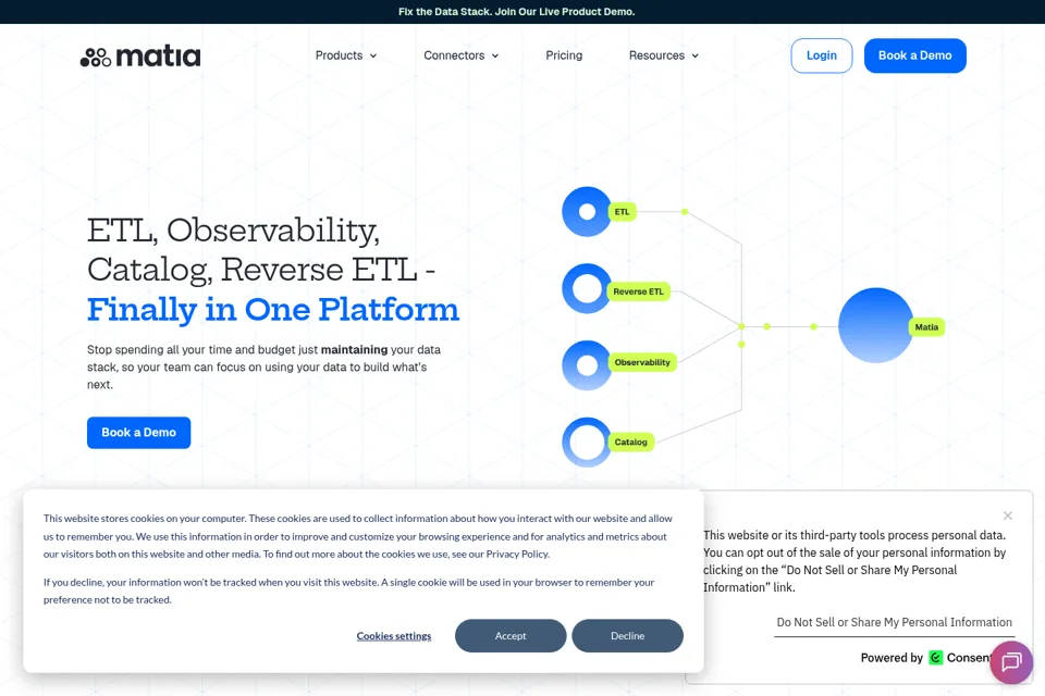 Aperçu de la landing page