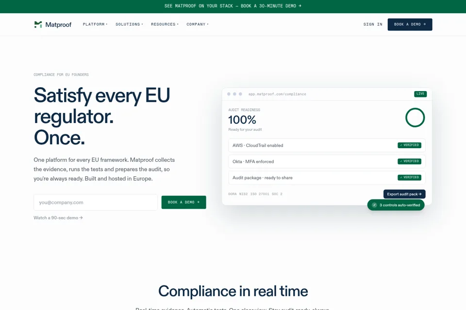 Aperçu de la landing page