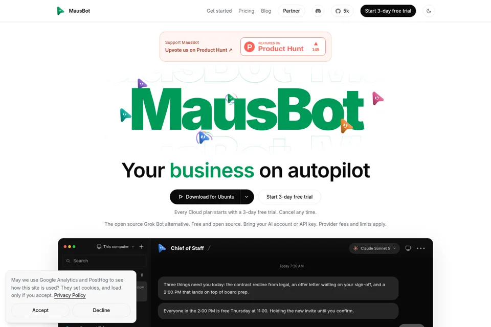 Aperçu de la landing page