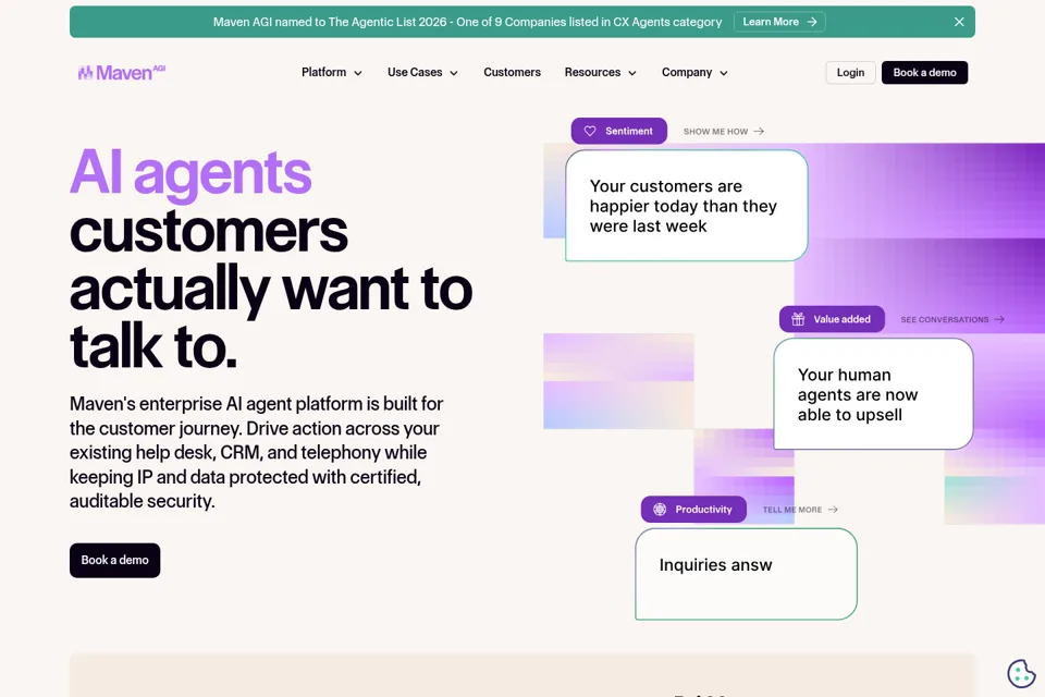 Aperçu de la landing page