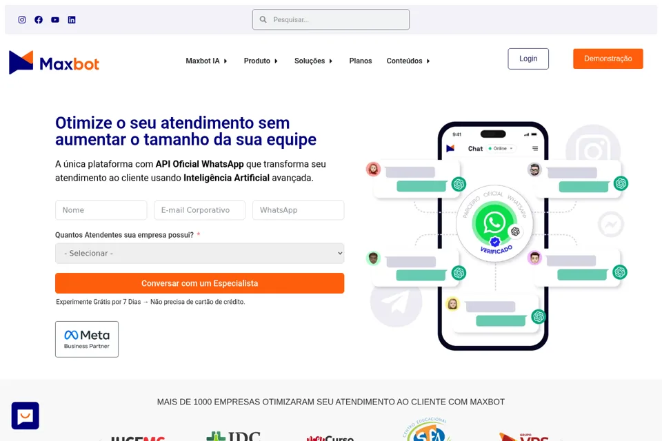 Aperçu de la landing page