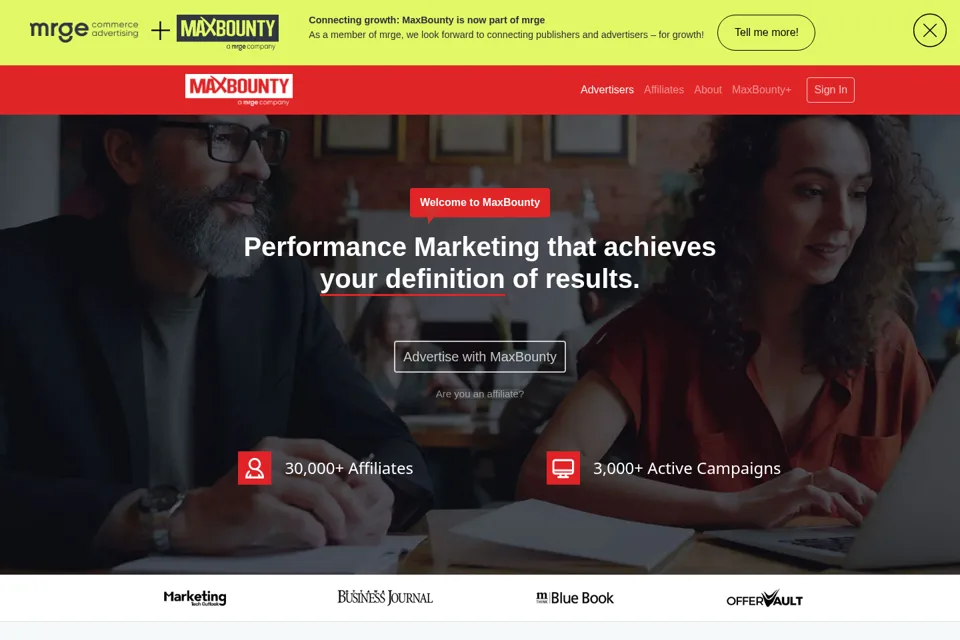 Aperçu de la landing page
