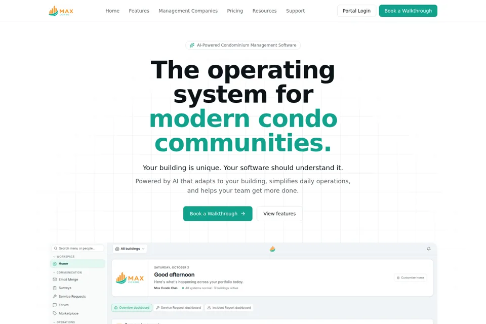 Aperçu de la landing page