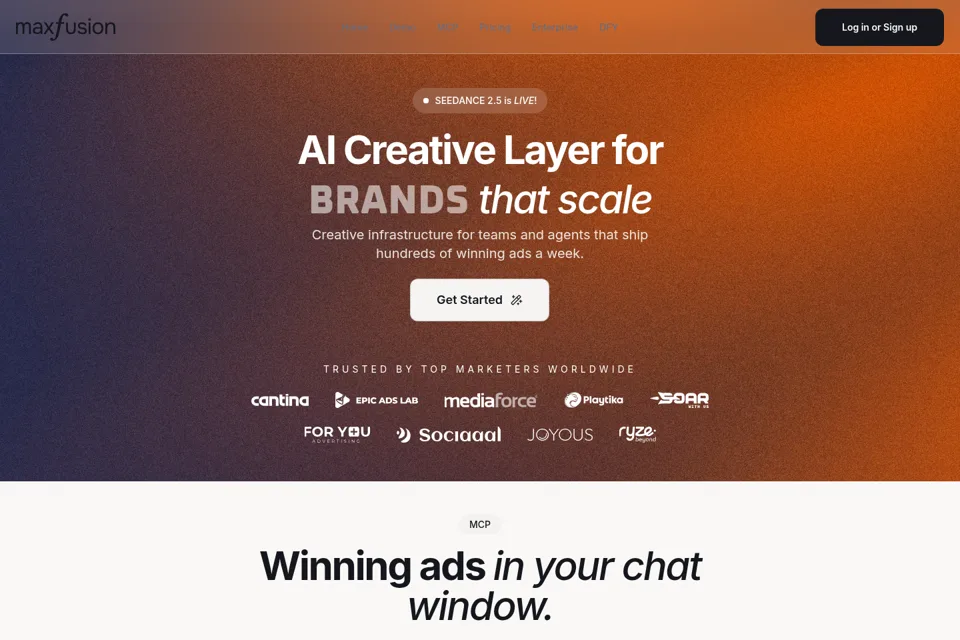 Aperçu de la landing page