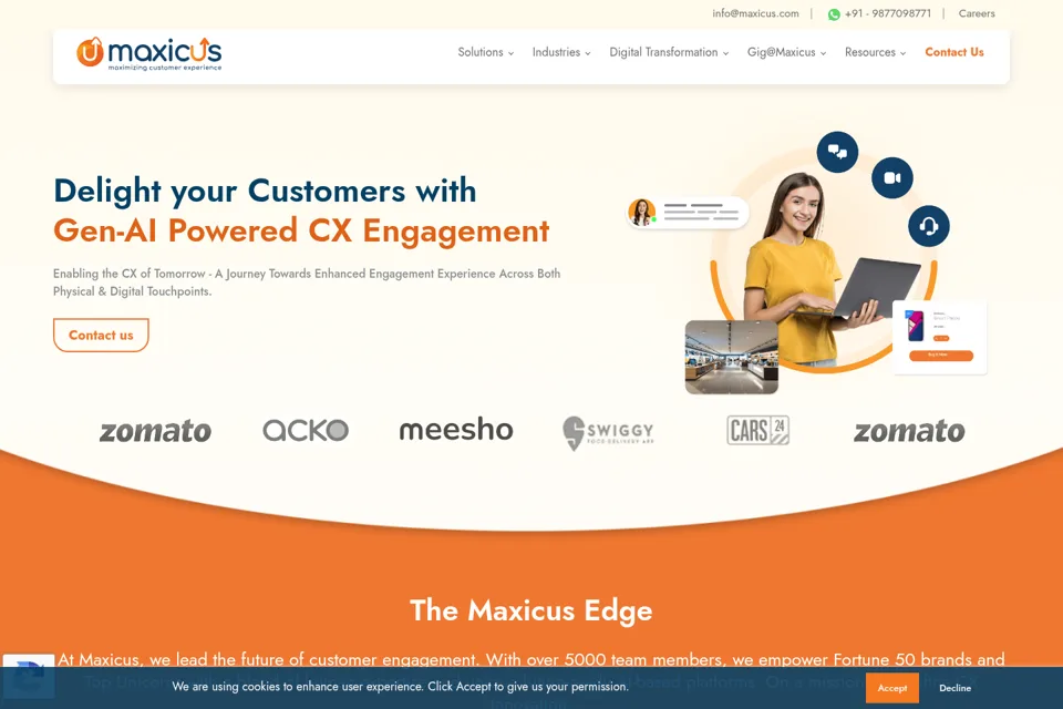 Aperçu de la landing page