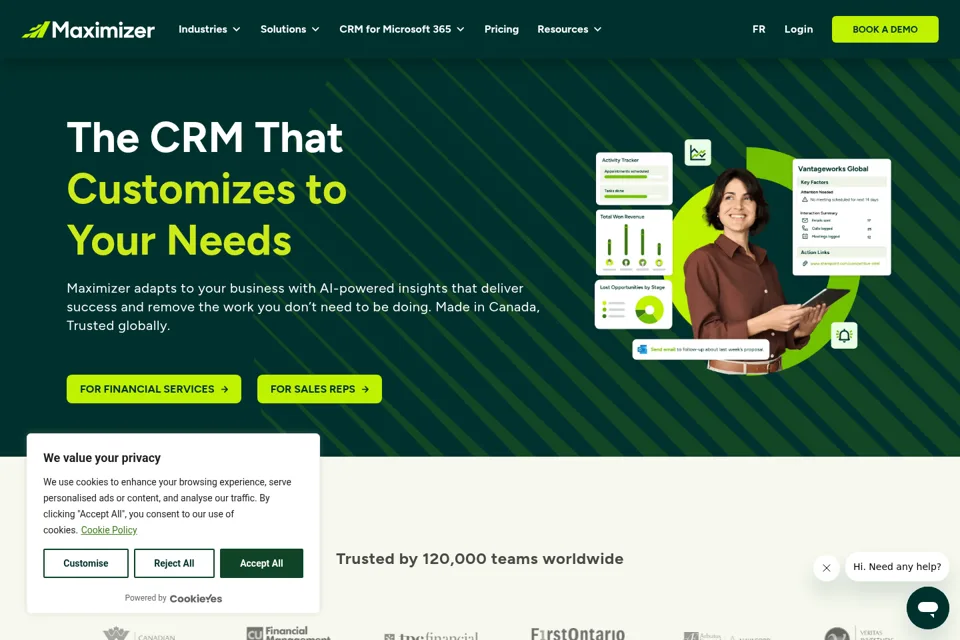 Aperçu de la landing page