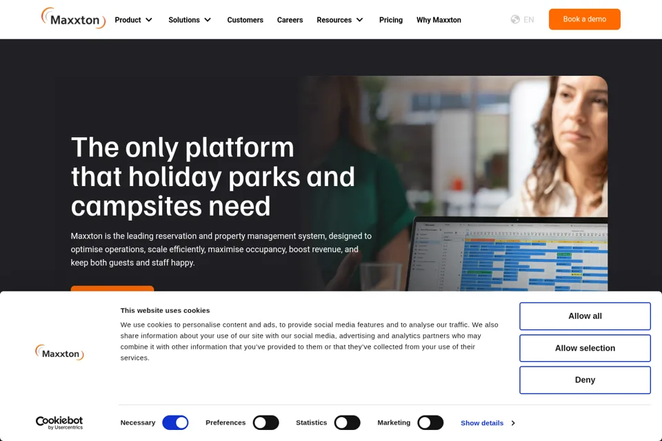 Aperçu de la landing page