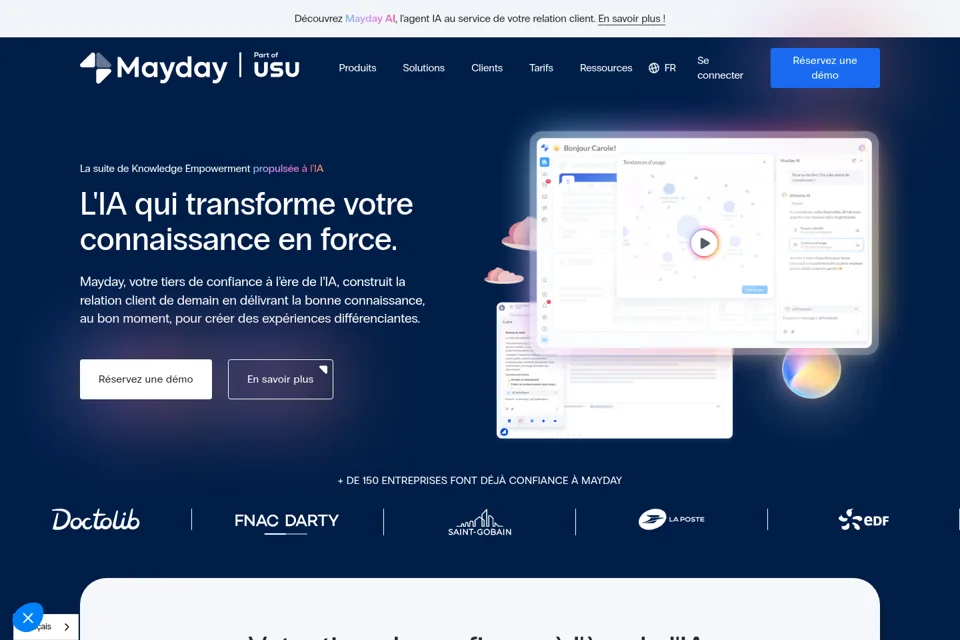 Aperçu de la landing page