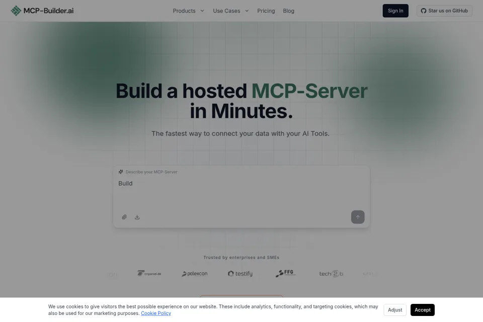 Aperçu de la landing page