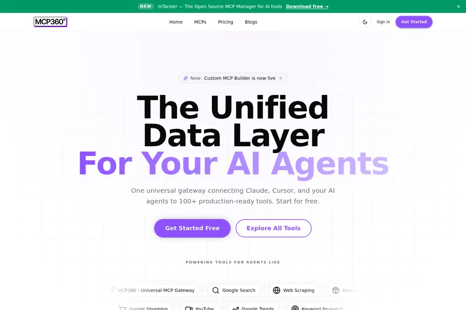 Aperçu de la landing page