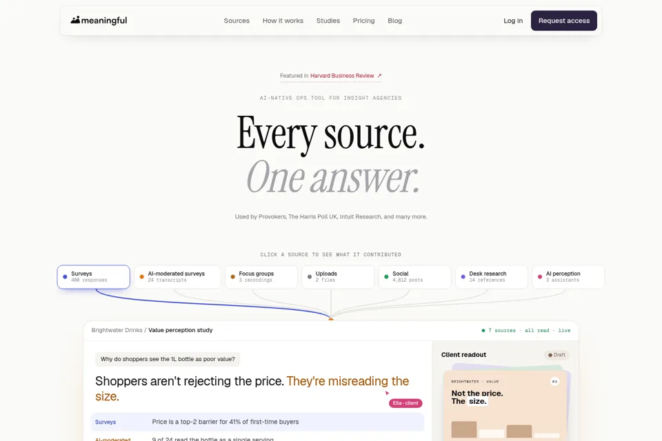 Aperçu de la landing page