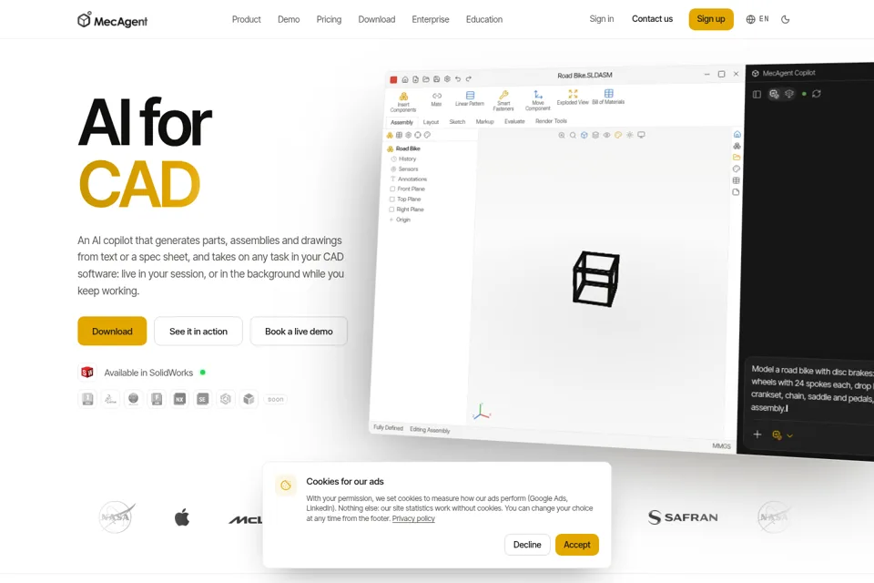 Aperçu de la landing page