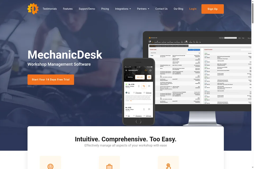 Aperçu de la landing page