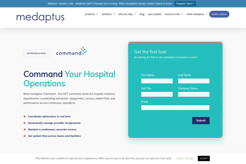Aperçu de la landing page