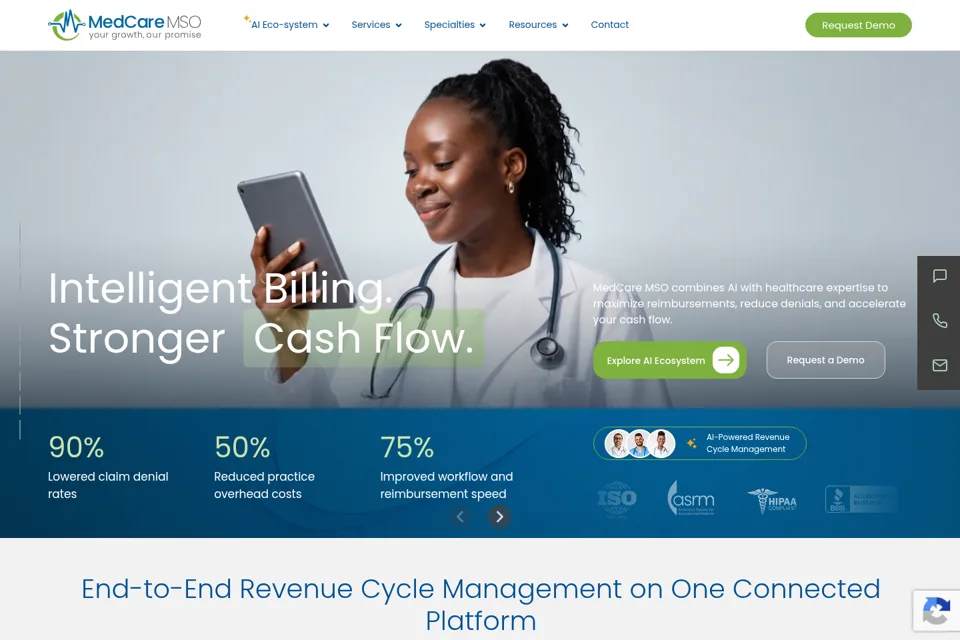 Aperçu de la landing page