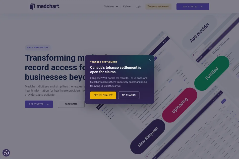 Aperçu de la landing page