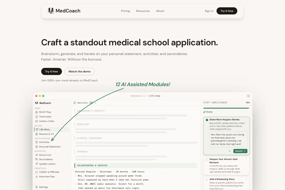 Landing page preview