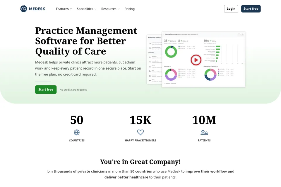 Landing page preview
