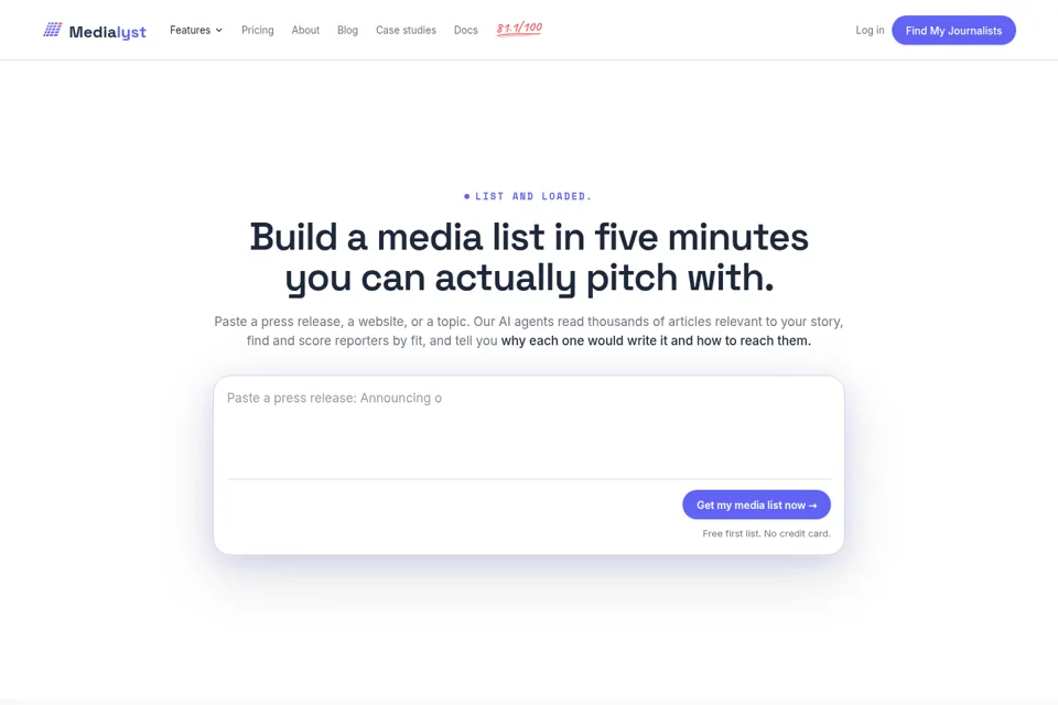 Aperçu de la landing page