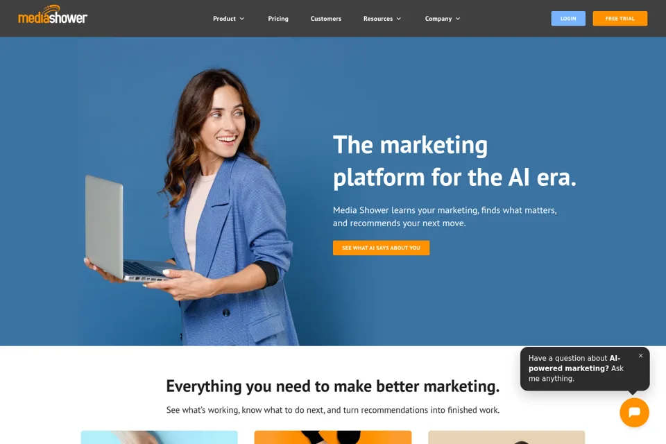 Aperçu de la landing page