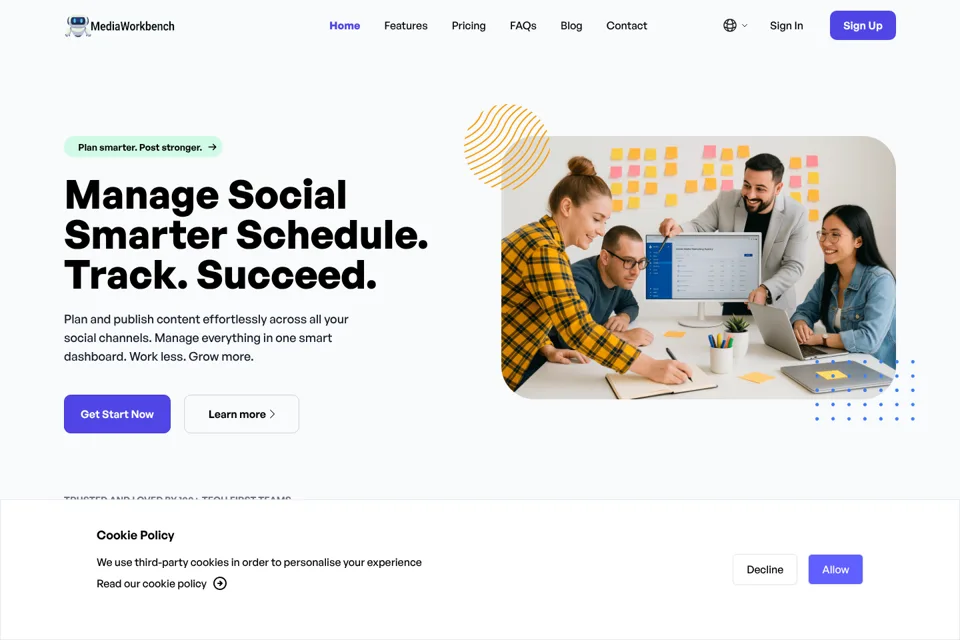 Aperçu de la landing page