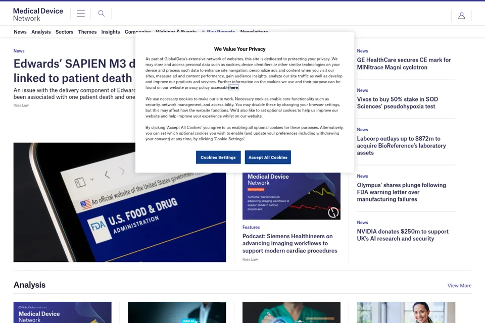 Aperçu de la landing page