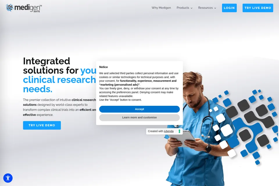 Aperçu de la landing page