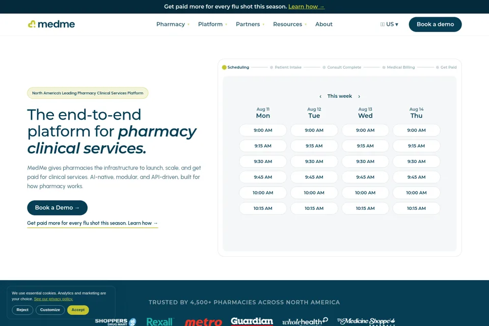 Aperçu de la landing page