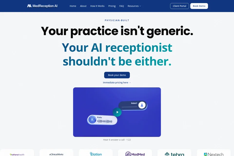 Aperçu de la landing page