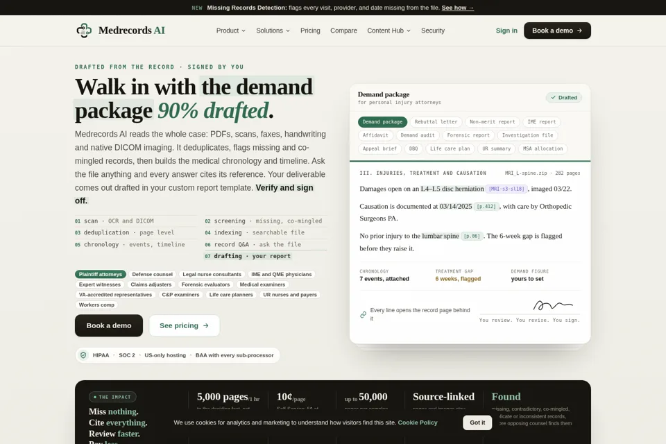 Aperçu de la landing page