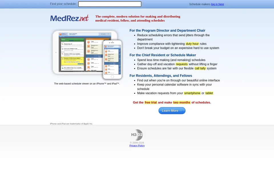 Landing page preview