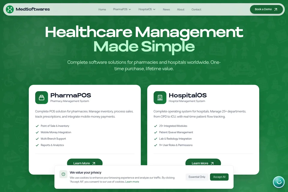 Aperçu de la landing page