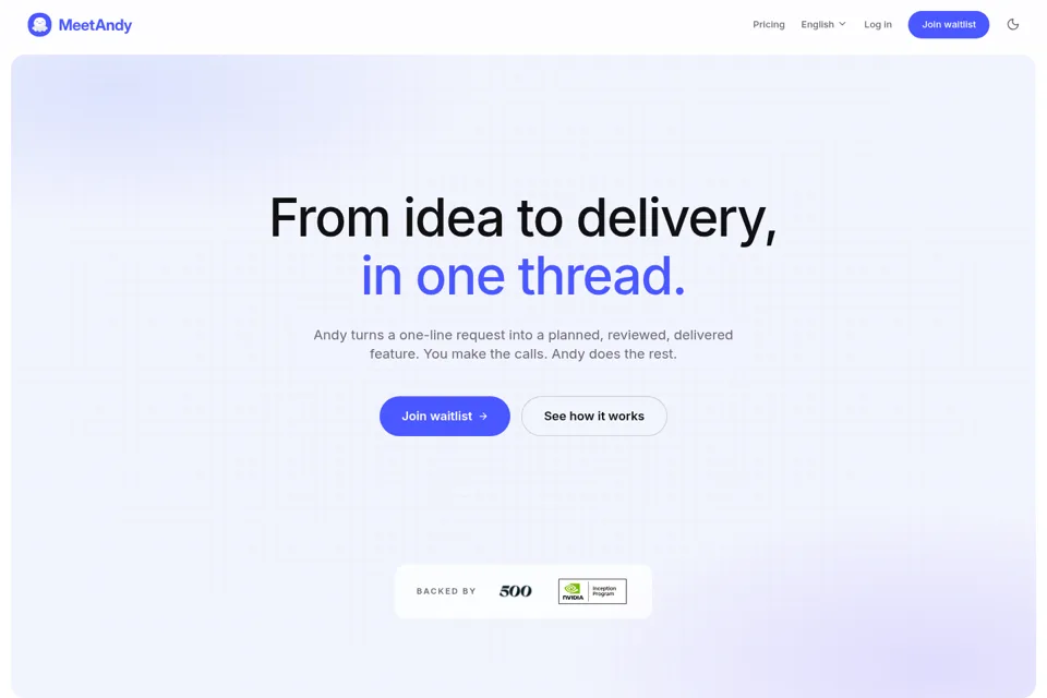 Aperçu de la landing page