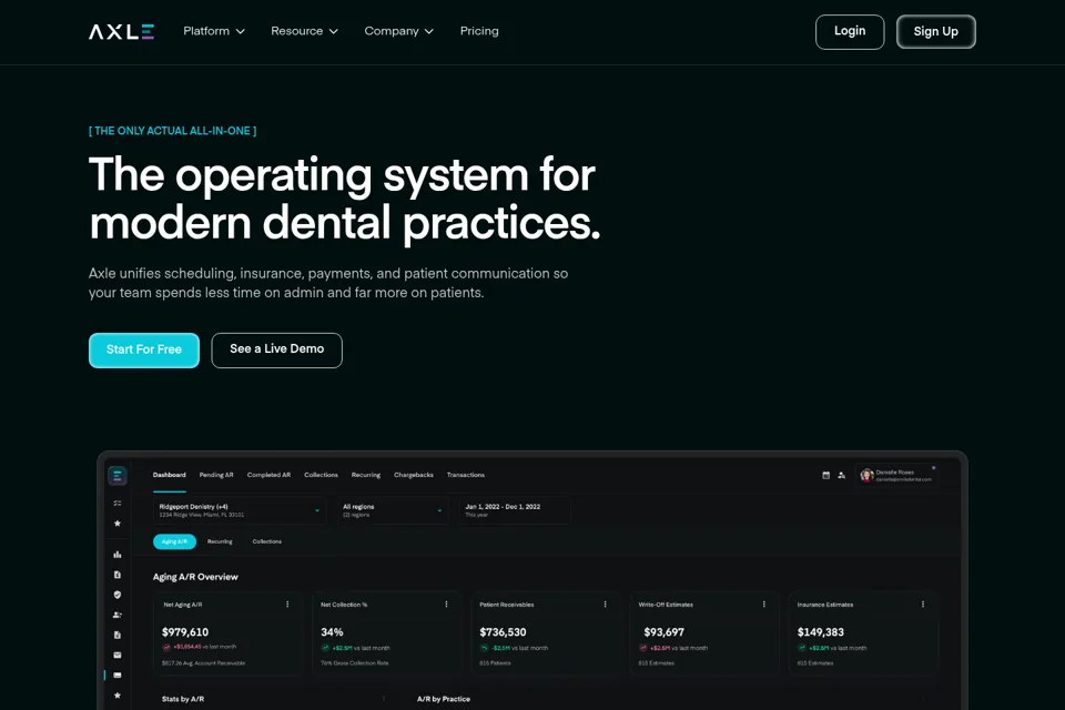 Aperçu de la landing page