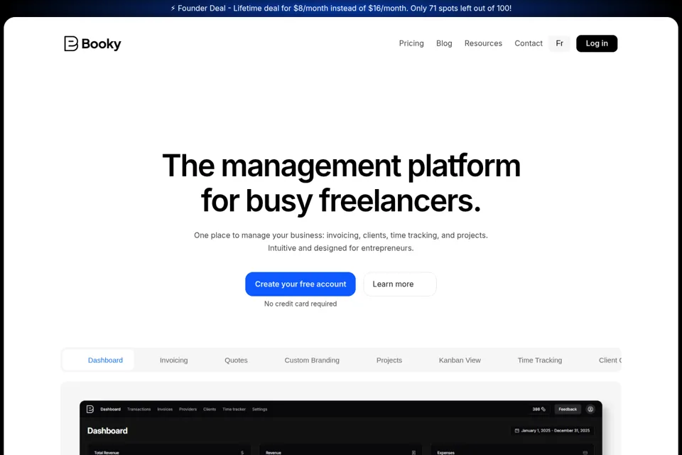 Aperçu de la landing page