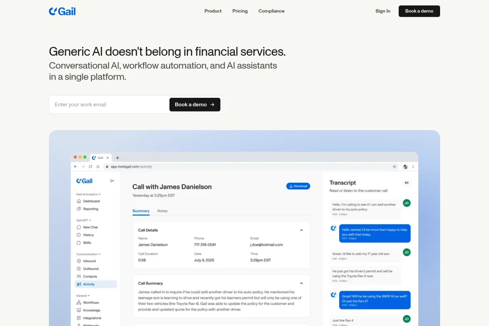 Aperçu de la landing page