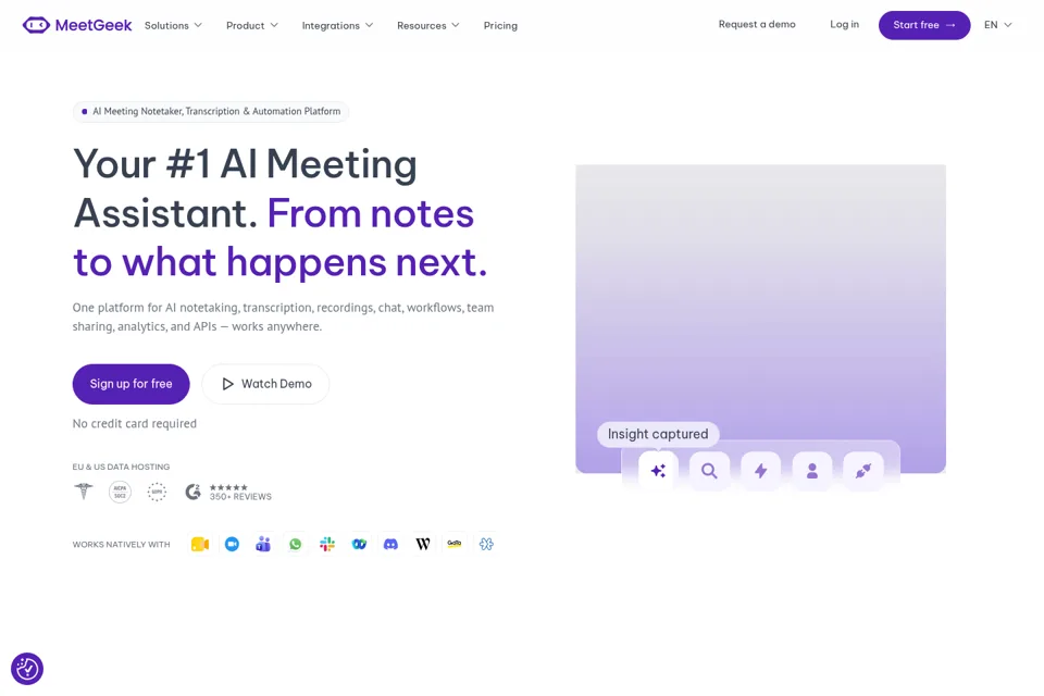 Aperçu de la landing page