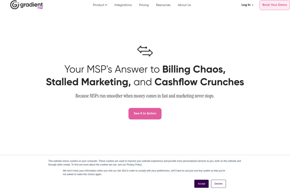 Aperçu de la landing page