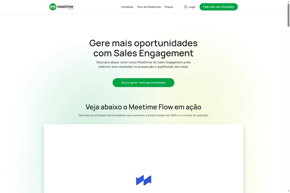 Aperçu de la landing page