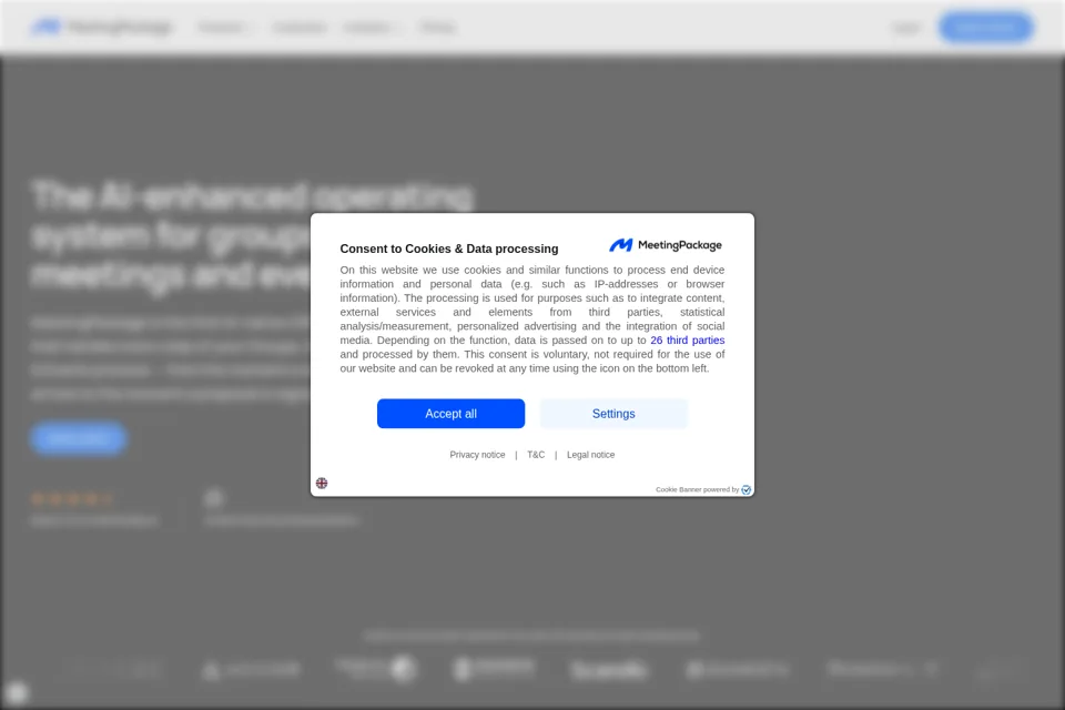 Aperçu de la landing page